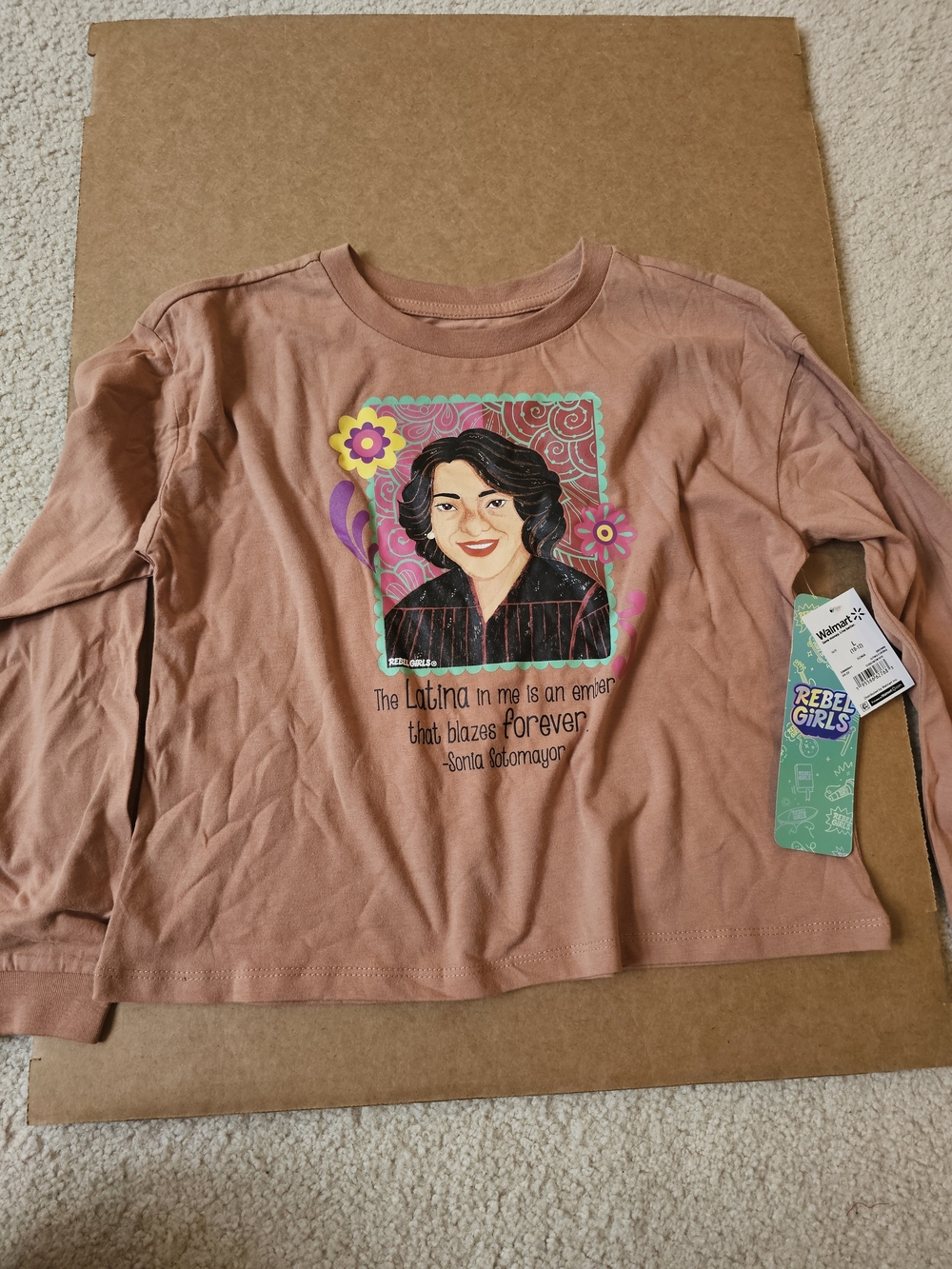 Rebel Girls Sonia Sotomayor Long Sleeve T-Shirt kids size L (10-12)